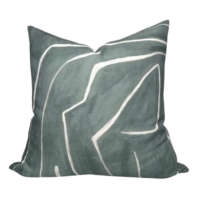 Graffito Denim Pillow Cover, 22x22 Pillow For Sale