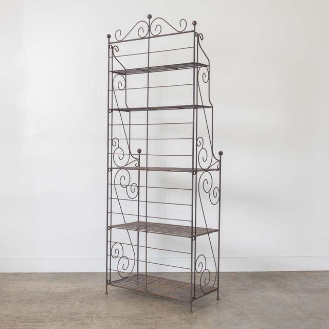 1930S French Provincial Wrought Iron Étagère For Sale In Los Angeles - Image 6 of 13