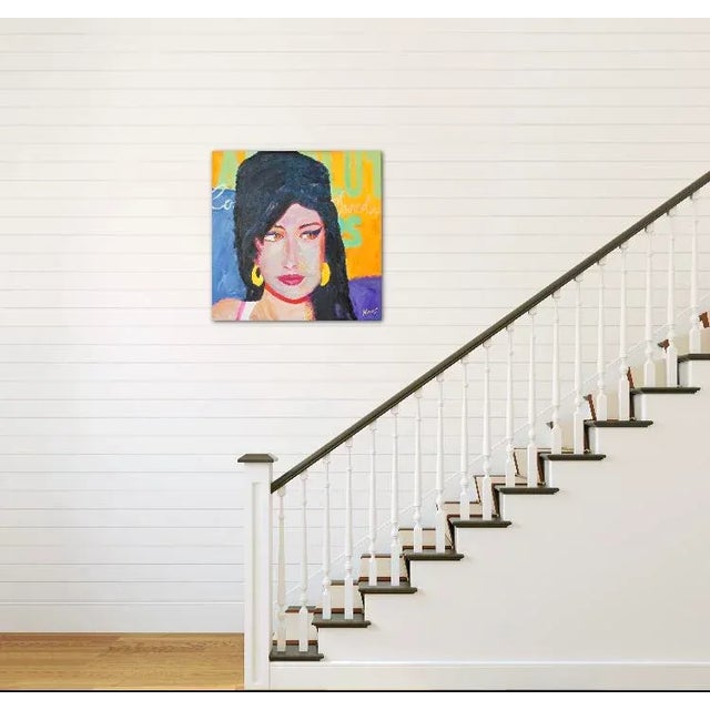 Modern Portraiture “Cat Eyes” Pop Art Portrait (Original Oil on Canvas) For Sale In Reno/Lake Tahoe - Image 6 of 8