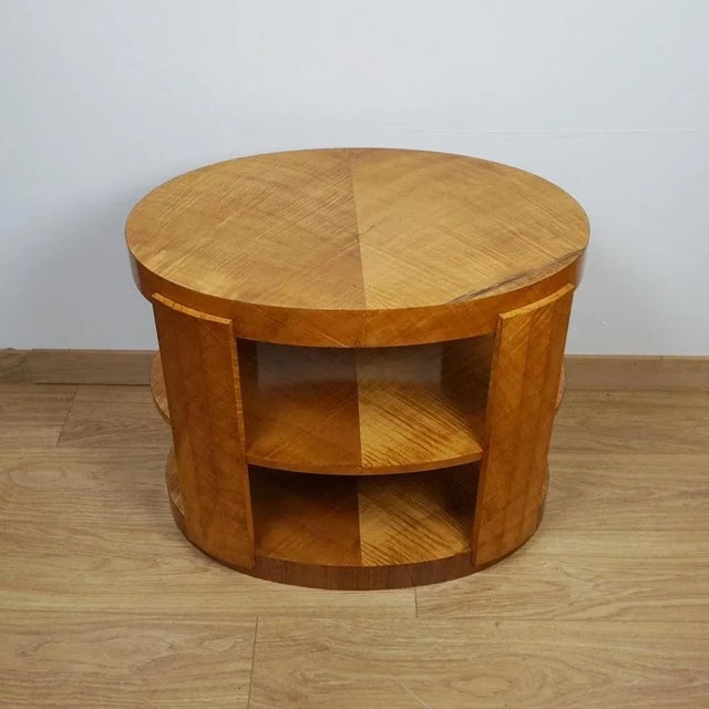 1930s Art Deco Oval Side Table in Satin Birch Veneer from Markies Antiques, 1930s For Sale - Image 5 of 5