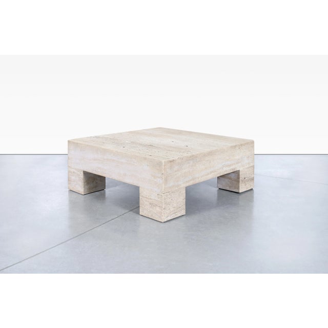 1970s 1970s Monumental Italian Travertine Coffee Table For Sale - Image 5 of 11