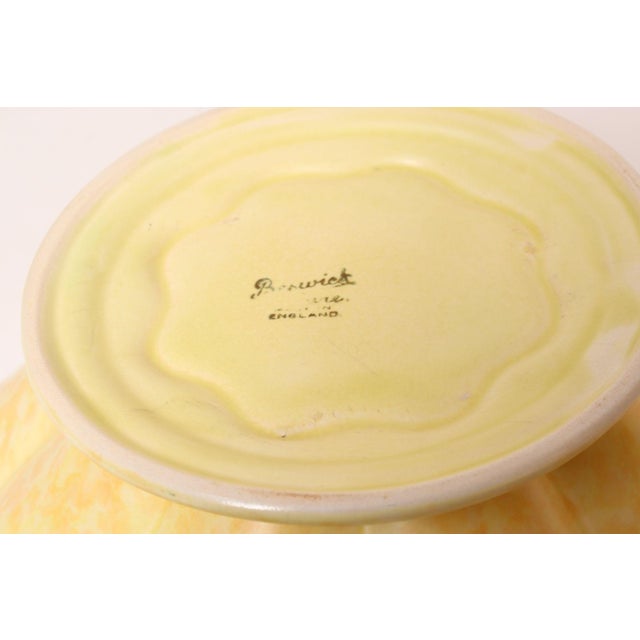 English Art Deco Ceramic Fluted Yellow, Orange and Green Compote Bowl by Beswick For Sale - Image 15 of 15