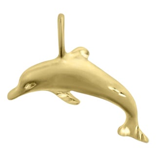 Brushed Satin Dolphin with Diamond Cuts Charm 16" For Sale