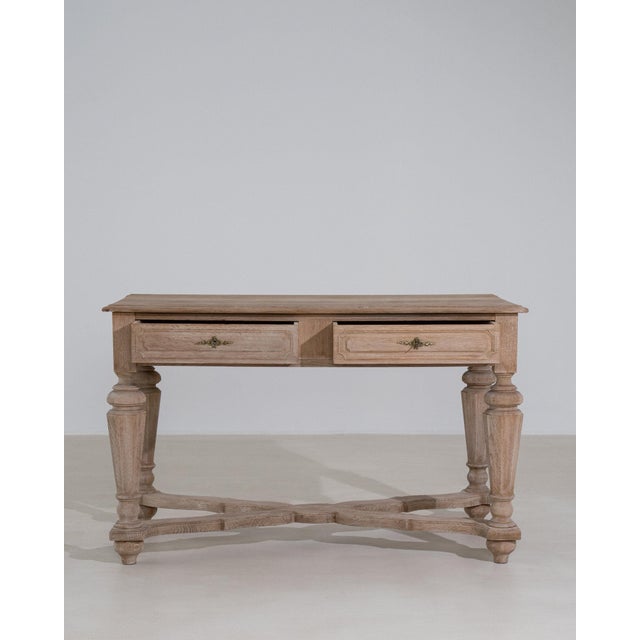 19th Century 19th Century France Antique White Wood Console Table For Sale - Image 5 of 11