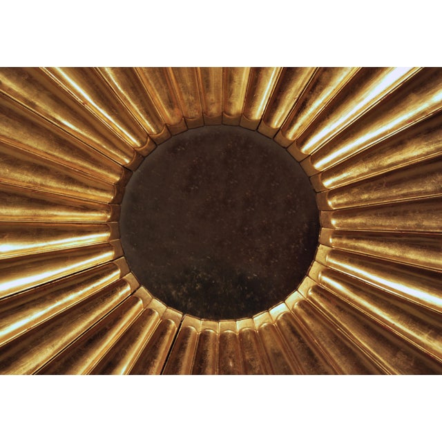 Not Yet Made - Made To Order Art Noveau Style Sunburst Carved Golden Mirror For Sale - Image 5 of 8
