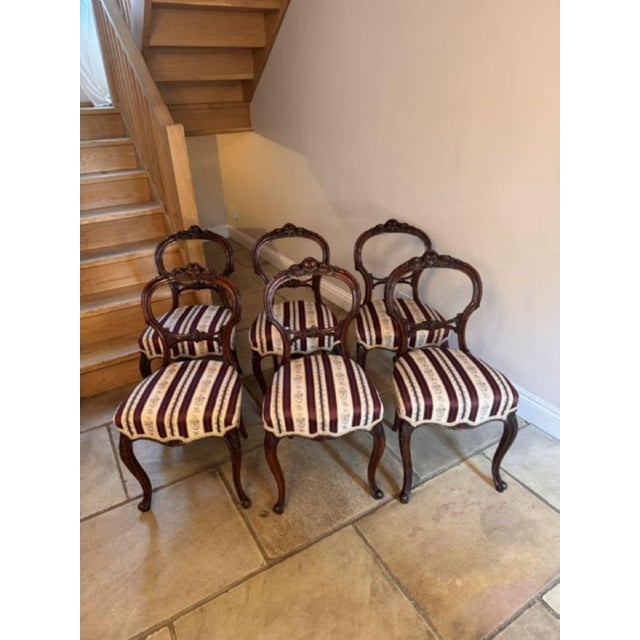 Antique Victorian Walnut Dining Chairs, 1860, Set of 6 For Sale - Image 4 of 7