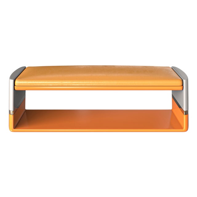 Art Deco "Candice" Bench, Stainless Steel, Bronze Details, Handmade For Sale - Image 3 of 7