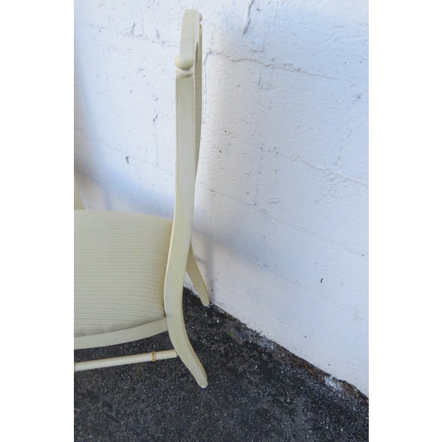 Lenoir Hollywood Regency Faux Bamboo Two Tone Dining Table and Six Chairs For Sale - Image 9 of 13