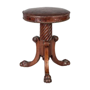 English Antique Regency Revolving Piano Stool