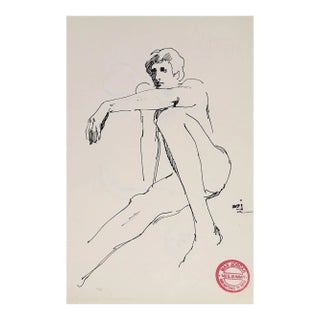 Mid 20th Century Pen & Ink Nude Study For Sale