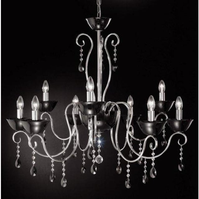 Contemporary Diva 12 Lights Chandelier in Polished Chrome and Crystal by Aggiolight For Sale - Image 3 of 15