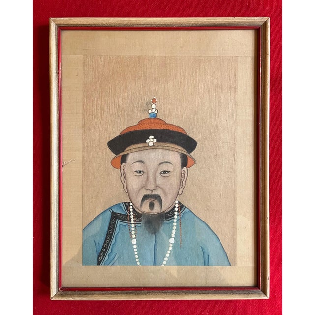 19th Century Antique 19th Century Chinese Painting on Silk Portrait of a Gentleman For Sale - Image 5 of 7