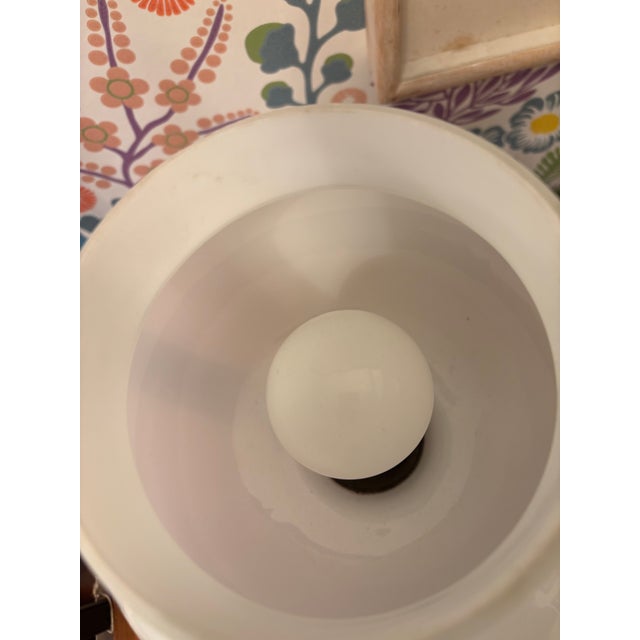 1970s White Glass Table Lamp from Valasske Mezirici, 1970s For Sale - Image 5 of 6