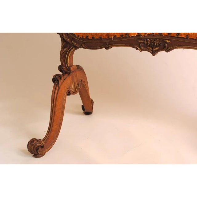 French Regency Screen with Cross-Stitched Tapestry Insert, 1890s For Sale - Image 5 of 12