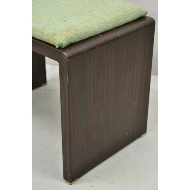 Metal Early 20th Century Simmons Norman Bel Geddes Steel Metal Art Deco Brown Waterfall Vanity Bench For Sale - Image 7 of 12