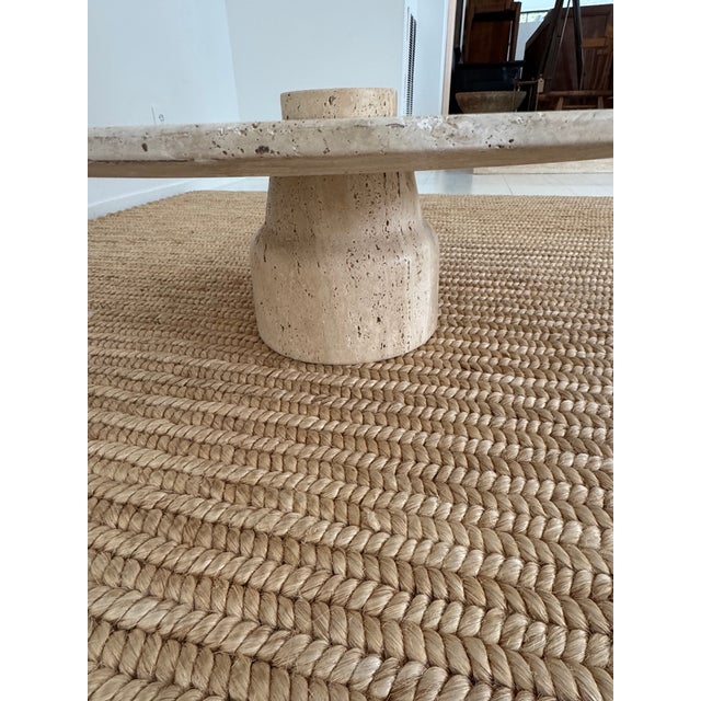 Round Travertine Coffee Table, 1970s For Sale - Image 10 of 11