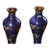 Pair of Vintage Chinese Blue Cloisonné "Crane & Clouds" Vases - 1365g For Sale