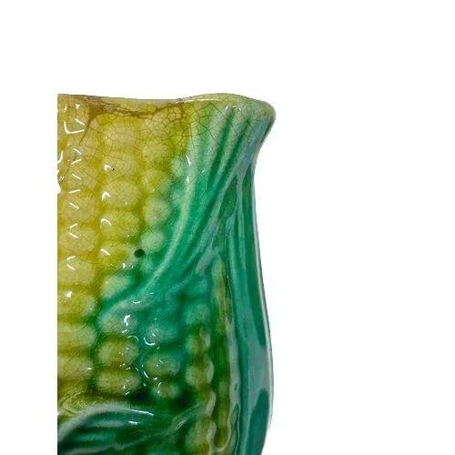 Antique Small Majolica Corn Creamer For Sale - Image 4 of 5