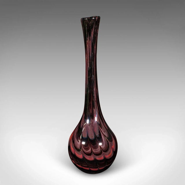 This is a tall vintage art vase. An Italian, glass stem or posy sleeve, dating to the late 20th century, circa 1970....