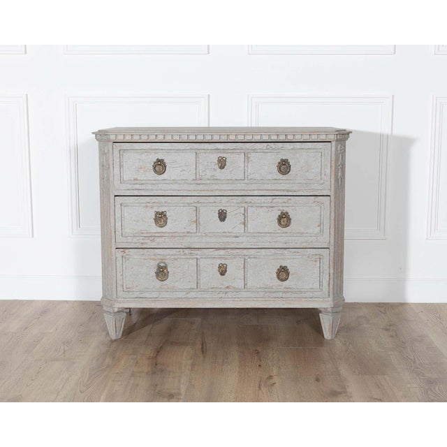 Pair of 19th Century Swedish Gustavian Painted Chests of Drawers For Sale - Image 12 of 16