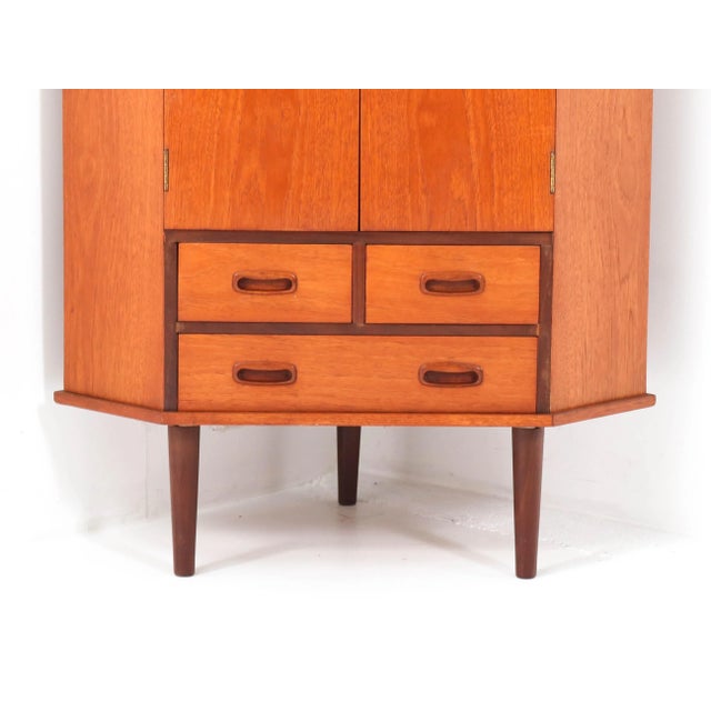 Wood Mid-Century Teak Corner Cabinet, 1960s For Sale - Image 7 of 9
