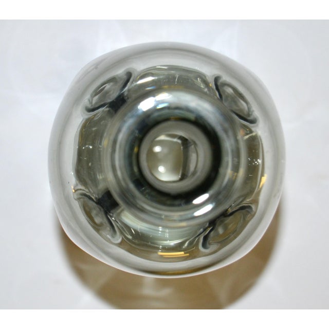 Glass 1960s Jacob E. Bang Smoked Art Glass Kluk Kluk Decanter for Holmegaard For Sale - Image 7 of 9