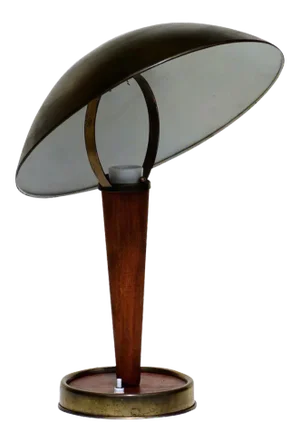 Mid-Century Italian Wood and Brass Table Lamp from Stilnovo, 1950s