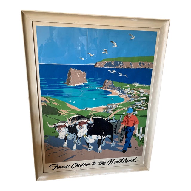 Original Silkscreen Poster Furness Cruises to the Northland Hand Signed by Artist Adolph Treidler For Sale
