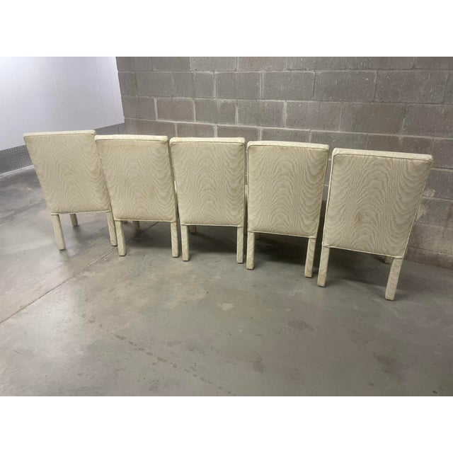 Milo Baughman Mid Century Modern Parson Faux Bois Dining Chairs - 6 For Sale - Image 4 of 7