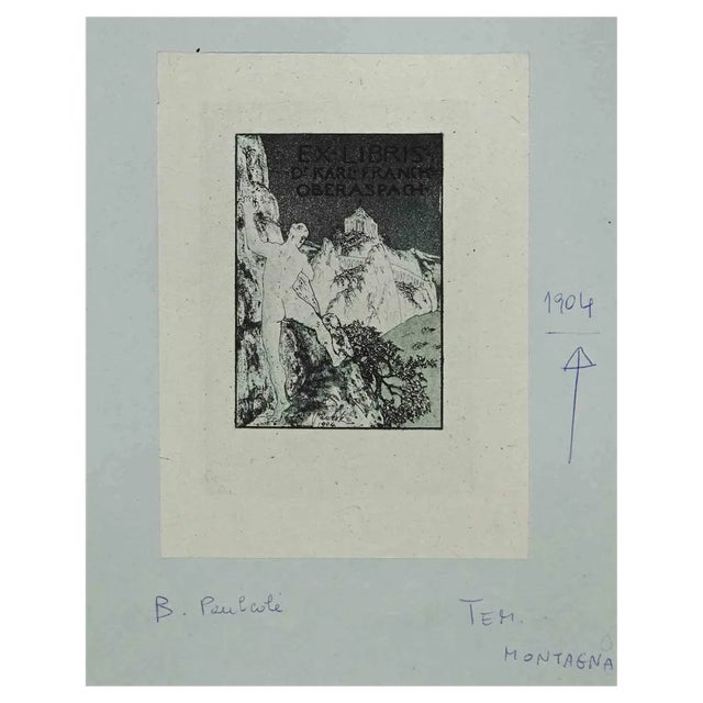 B. Paulcole, Ex Libris Dr. Karl Franck, Woodcut, 1904 For Sale