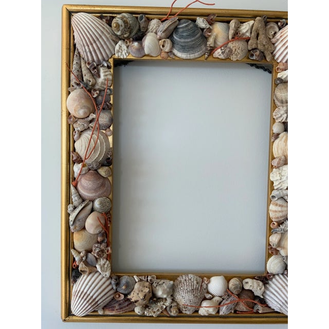 Original one-of-a-kind seashell frame designed by Coquillard & Co (that’s me!). This Tony Duquette-style frame could be...