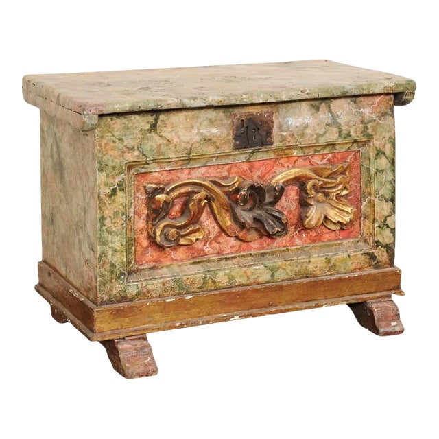 18th Century Venetian Wood Box with Original Finish For Sale