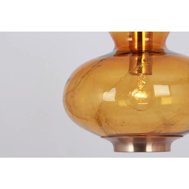 Glass Small Murano Pendant Light attributed to Doria, Germany, 1970s For Sale - Image 7 of 8