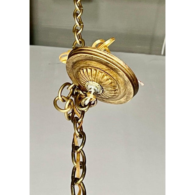 Rococo Chandelier With Gilt Putti and Hand-Painted Ir For Sale - Image 13 of 15