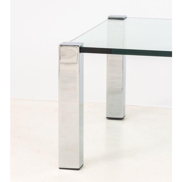 Late 20th Century Italian Chrome and Glass Top Coffee Table For Sale - Image 5 of 7