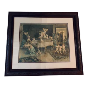 1930s John Drescher Nyc Cherubs Print Framed