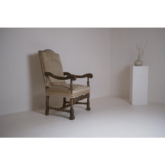Late 19th Century Louis XIII French Carved Walnut Armchair For Sale - Image 9 of 18