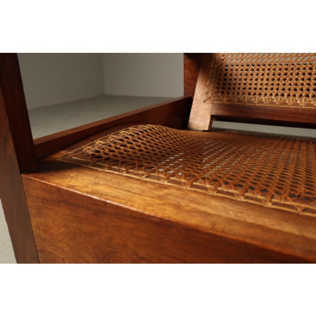 Mid-Century Architectural Teak Lounge Chair with Cane Seat, 1950s For Sale - Image 11 of 16