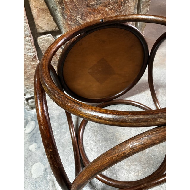 1970s Vintage MCM Thonet-Style Bentwood Stool Ottoman For Sale - Image 5 of 12