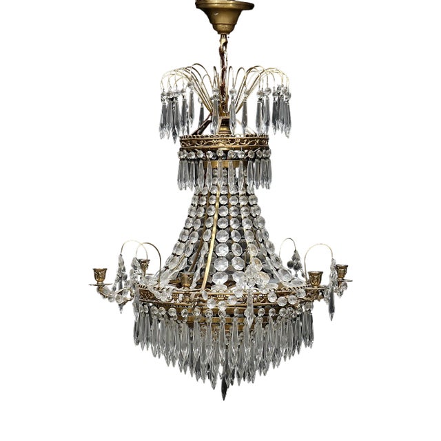 Antique Swedish Empire Chandelier, 1900 For Sale