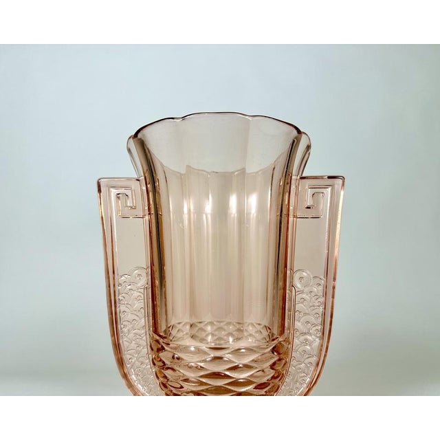 Art Deco Pink Glass Vase by Val Saint Lambert, Belgium, 1930s For Sale - Image 4 of 6