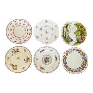 English Fine Bone China Lunch Plates by Shelly - Set of 6 For Sale