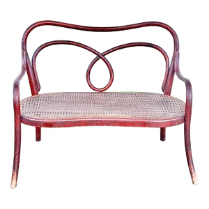 Antique Child’s Bentwood and Cane Bench