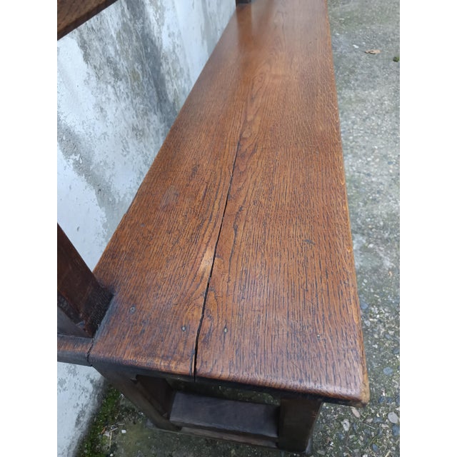 Antique Oak Church Pew For Sale - Image 13 of 18