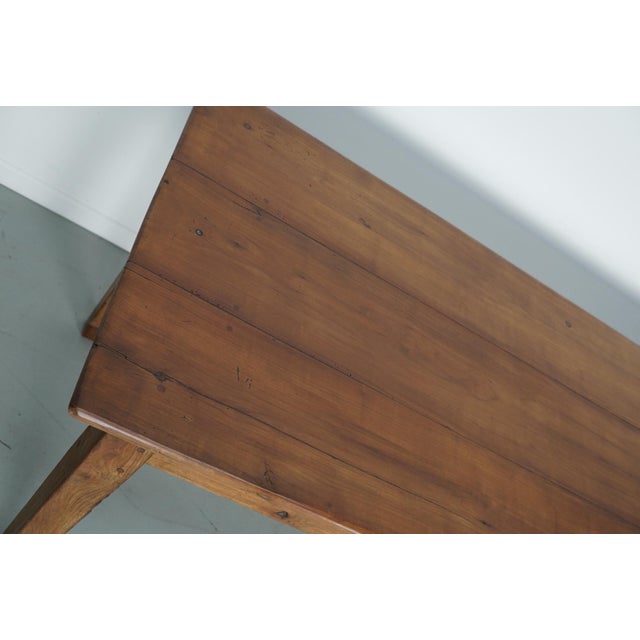 20th Century Rustic Farmhouse French Fruitwood Dining Table, 1890s For Sale - Image 5 of 17