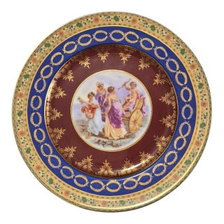 Vintage Neoclassical Maidens j.k.w Western Germany Angelica Kauffman Decorative Plate For Sale