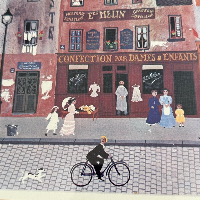 Late 20th Century Vintage Michel Delacroix Paris Street Scene Framed Print in Gilt Frame For Sale - Image 5 of 7