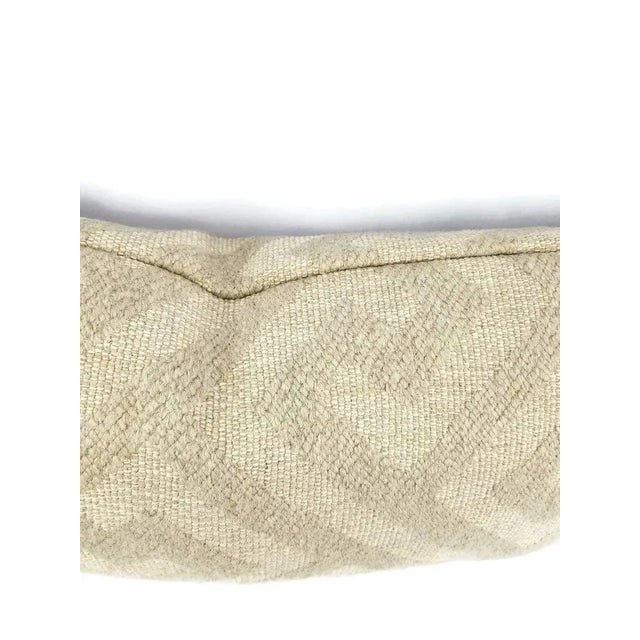 Contemporary F. Schumacher l'Orient Fret in the Color Greige Lumbar Pillow Cover For Sale - Image 3 of 5