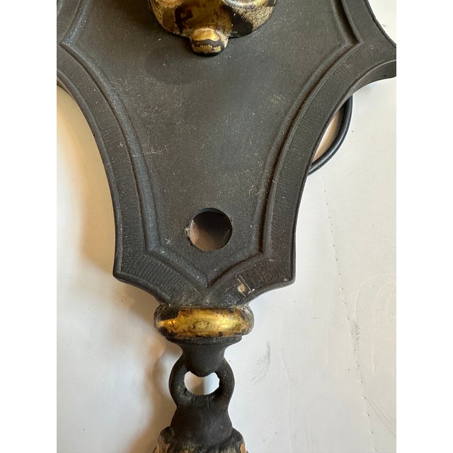 1920s Regency Style Iron Sconces -a Pair For Sale - Image 9 of 10