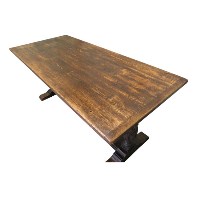 Oak Refectory Dining Table, Late 19th Century For Sale